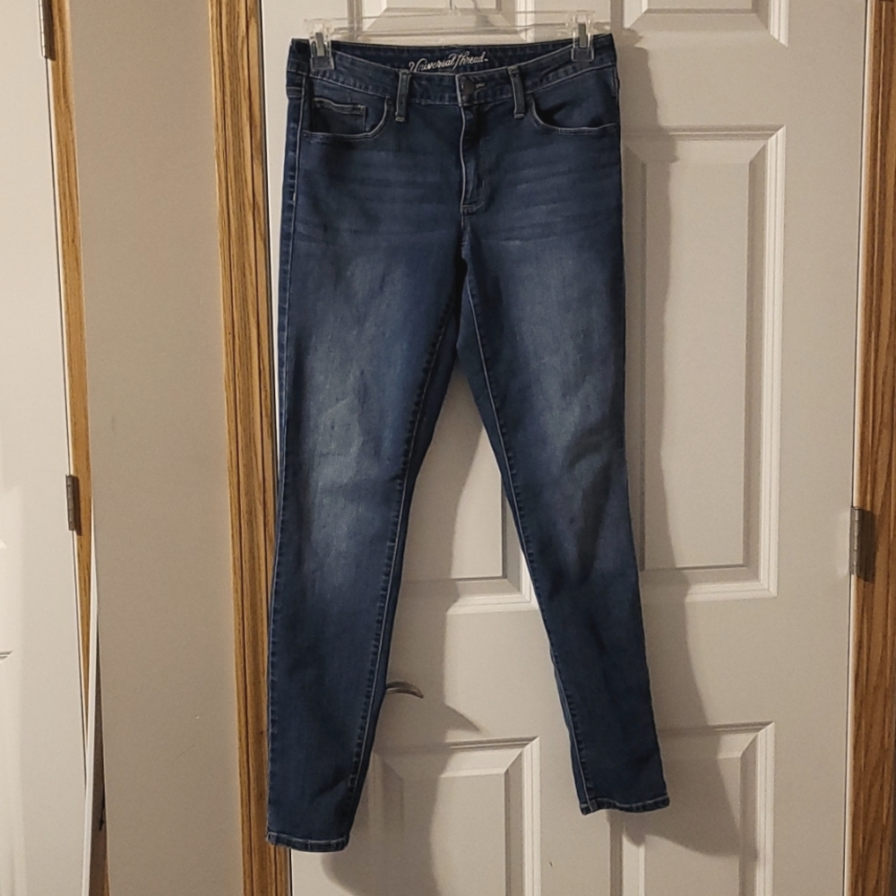 Mid Rise Skinny Blue Jeans